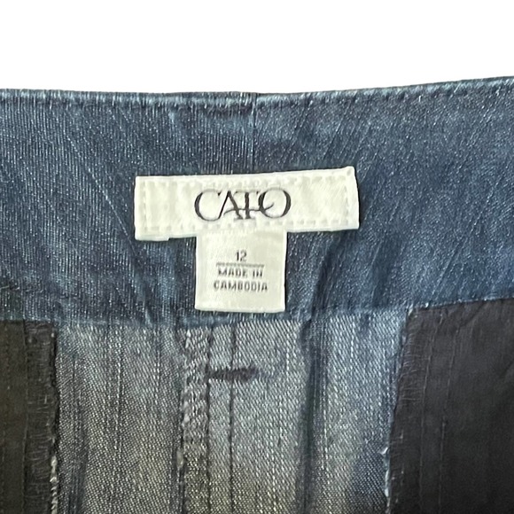 Cato Denim Pants Size 12 Wide Leg Womens Stretch Blend Blue Casual 34X32 - Picture 4 of 5
